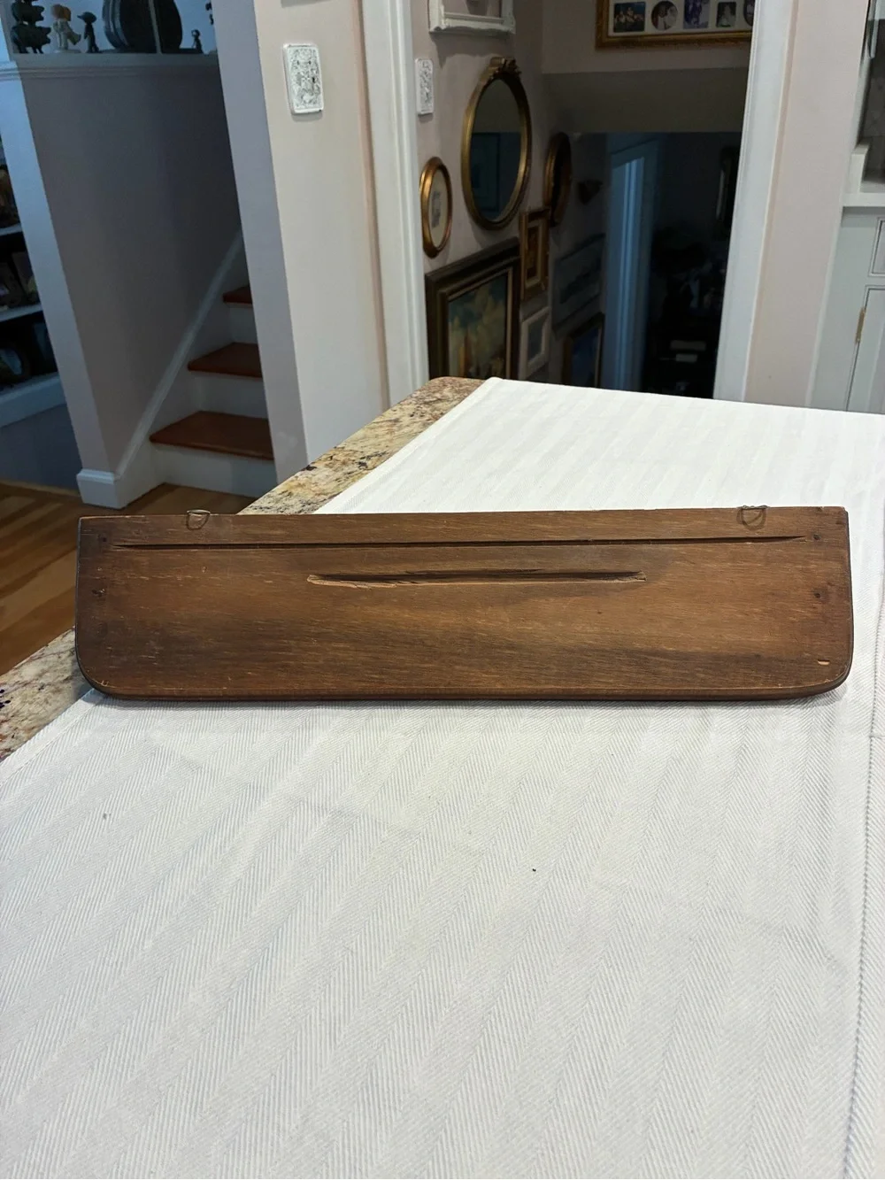 Vintage Wooden Wall Shelf with Heart Cutout - Rustic Brown